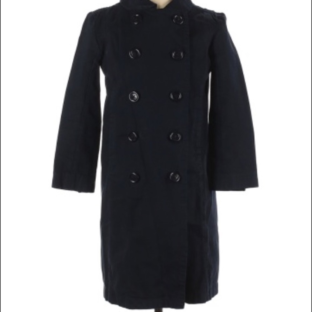 J Crew Classic Twill Chino Double Breasted peaCoat